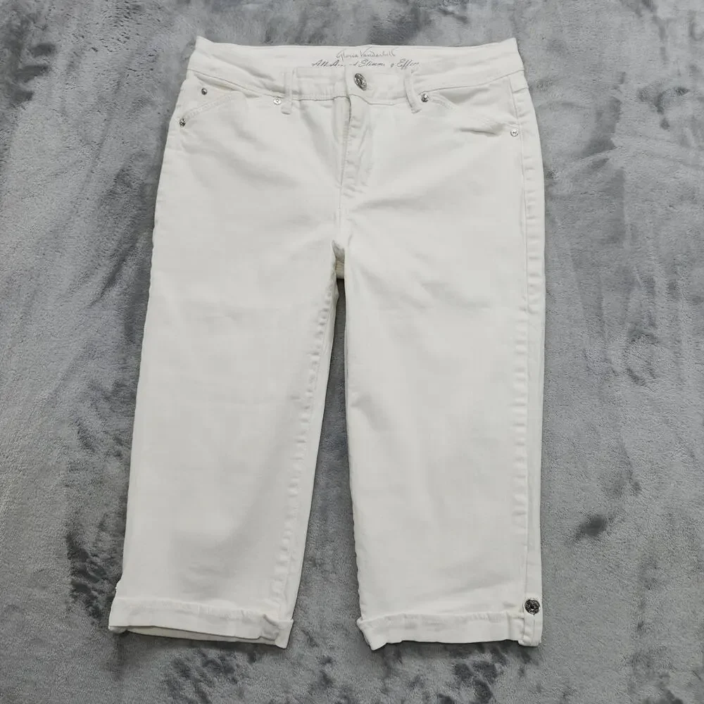 Gloria Vanderbilt Jeans Womens 6 White Relaxed Curvy Skimmer Slimming‎ Stretch